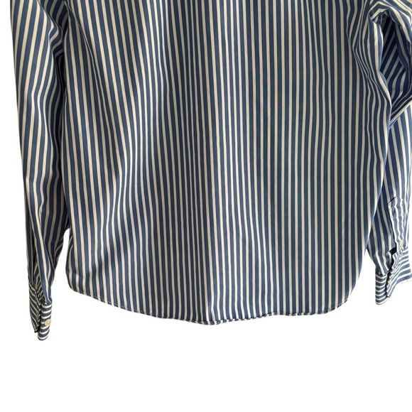 Chaps No Iron Button-Down Shirt Size Medium Striped Business Casual Preppy - Picture 10 of 14